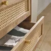 CALICOSY - Commode 3 tiroirs avec façades en rotin naturel Voir les images du produit 5