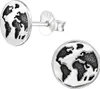 Ohrstecker 925 Sterling Silber mit Erde Weltkugel Produktbild-Vorschau 1