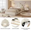 A bedroom scene with a bed, beanbag chair, and decorative elements, accompanied by close-up shots of the bed's features. Anteprima dell’immagine prodotto