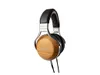 A pair of Denon headphones with wooden earcups, shown against a white background. Náhled obrázku produktu