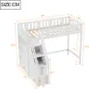 okwish Hochbett 90x200cm mit Rausfallschutz, Etagenbett Produktbild-Vorschau 5