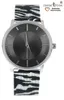 Damen Armbanduhr Zebra schwarz weiss animal print Edelstahl Produktbild-Vorschau 5