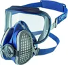 A full-face respirator mask with a clear visor and blue and gray components, shown against a white background. Anteprima dell’immagine prodotto