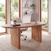FineBuy Schreibtisch 180x90x76 cm Akazie Massivholz Produktbild-Vorschau 1