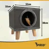 Maison pour chat sur pattes avec griffoir Voir les images du produit 11