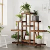 vidaXL Stojan na květiny s kolečky 110x25x101 cm, masivní Náhled obrázku produktu 3