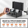 A hand holding a graded trading card is shown in front of an open storage case filled with graded cards. Text below describes the product's capacity for different types of graded cards. Anteprima dell’immagine prodotto
