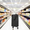 Nákupná taška na kolieskach skladacia nákupný vozík čierna Náhľad obrázku produktu 3