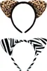 Oblique Unique Haarreifen Set Leoparden Ohren + Zebra Ohren Produktbild-Vorschau 1