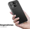 A hand holding a smartphone with a transparent case. Produktbild-Vorschau