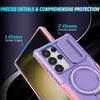 A close-up marketing image of a phone case with text highlighting its features. Produktbild-Vorschau