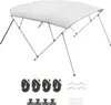 A white boat canopy with its supporting frame and accessories laid out below against a white background. Podgląd zdjęcia produktu