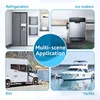 Collage showing different applications of a product, including refrigerators, ice makers, RVs, and yachts. Anteprima dell’immagine prodotto
