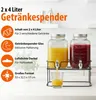 Cuisine Elegance Getränkespender aus Glas, 2 x 4 Liter, mit Produktbild-Vorschau 3