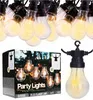 A product box for LED string lights, with a close-up of a single light bulb and a string of lights in the background. Podgląd zdjęcia produktu