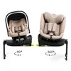Two views of a baby car seat on a white background, illustrating its rotation capabilities. Náhľad obrázku produktu