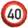 Folienballon Happy Birthday 40 Rund 45cm Helium 40. Produktbild-Vorschau 1