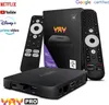 A product shot of a streaming box with its accessories and packaging. Produktbild-Vorschau