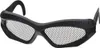 A pair of black safety glasses with a mesh lens. Produktbild-Vorschau