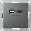 MCPOWER USB-Ladedose "FLAIR" 2-Fach, 3,4A, anthrazit, USB Produktbild-Vorschau 1