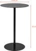 A black metal side table with dimensions indicated. Produktbild-Vorschau
