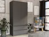 Skříň šatna 90 cm 2 dveře 2 zásuvky FRAMIRE B-9TIP antracit Náhled obrázku produktu 2