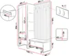 A diagram showing the dimensions of a wardrobe set. Náhled obrázku produktu