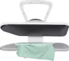 A steam ironing press with a green shirt placed on the ironing board. Produktbild-Vorschau