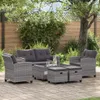 vidaXL 6-tlg. Garten-Sofagarnitur mit Auflagen Poly Rattan Produktbild-Vorschau 1