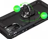 A black phone case with a ring holder is shown from a diagonal angle. Produktbild-Vorschau