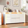 Credenza ProximaX con 4 ante e 2 cassetti, bianco lucido, Anteprima dell’immagine prodotto 2