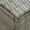 A close-up view of the woven texture of a gray poly rattan garden box. Produktbild-Vorschau