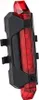 A black and red bicycle tail light is shown against a white background. Podgląd zdjęcia produktu