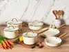 BELIANI Zestaw garnków i patelni 10 elementów złamana biel Podgląd zdjęcia produktu 2
