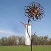 Regenmesser Bodenstecker Sonnenblumenform Metall - 110 cm - Produktbild-Vorschau 2
