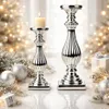 2er Set Kerzenleuchte 32 & 39 cm Silber Keramik Hochglanz Produktbild-Vorschau 10