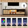 OKWISH Meuble TV Moderne avec Éclairage LED et Tiroir - Voir les images du produit 5
