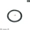A black rubber ring, possibly a seal or filter, is centered on a white background. There is a small yellow and blue logo in the center of the ring, and the letters 'OT' in a black box in the top right corner. Text '55 mm Ø' is visible at the bottom. Produktbild-Vorschau
