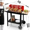 Holzkohlegrill mit Rädern und Ablagen – Grillwagen 50×26,5 Produktbild-Vorschau 13