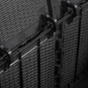 A close-up view of a black plastic rattan storage box, showing the interlocking mechanism and textured surface. Náhled obrázku produktu