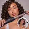 A woman is shown using a hair styling tool, with a smaller inset image showing the result. Anteprima dell’immagine prodotto