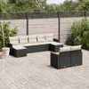 vidaXL 9-tlg. Garten-Sofagarnitur mit Kissen Schwarz Poly Produktbild-Vorschau 2