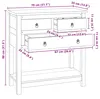Buffet vidaXL Naturel 79 x 35 x 80 cm en bois massif de Voir les images du produit 6