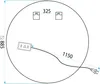 A diagram showing the dimensions and mounting points of a circular mirror. Produktbild-Vorschau