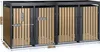 A four-unit trash can enclosure with a planter roof, shown outdoors. Produktbild-Vorschau