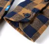 vidaXL Chemise pour enfants à carreaux cognac et bleu 92 Voir les images du produit 4