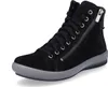 A black high-top leather boot with a gray sole and a zipper on the side. Anteprima dell’immagine prodotto