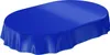 Tischdecke Wachstuch PVC abwaschbar Einfarbig Blau Oval Produktbild-Vorschau 1