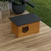 QLS Isoliertes Katzenhaus aus Holz 60x40x40 cm - Winterfest Produktbild-Vorschau 8