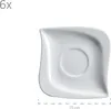 A white saucer is shown from a top-down perspective on a white background. A measurement indicator is visible at the bottom. Produktbild-Vorschau